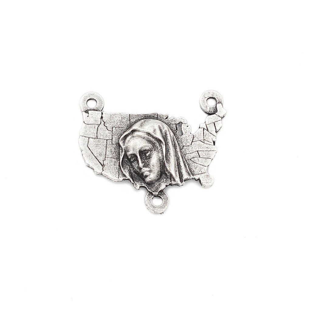 The USA Rosary - Silver with Black Glass - Image 4